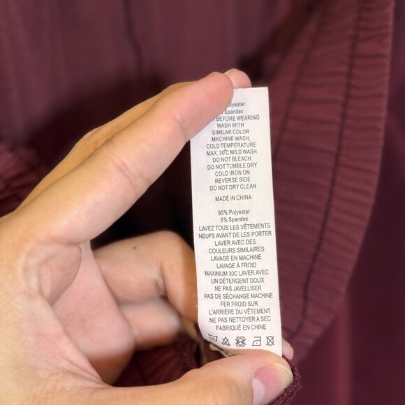 Zyia Active fleece jogger pants burgundy women's size XXL - Picture 7 of 7